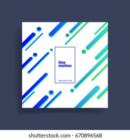 Covers with abstract moving lines. Blue green colors, white background. Template of banners, Placards, Posters, Flyers. Vector illustration, flat
