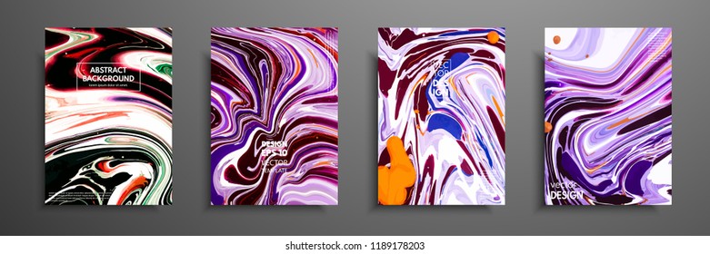 Covers with acrylic liquid textures. Colorful abstract composition. Modern artwork. Creative fluid colors backgrounds. Applicable for design placard, flyer, poster