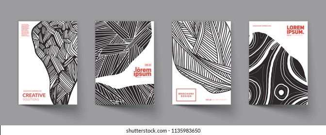 Covers with artistic patterns. Eps10 vector.