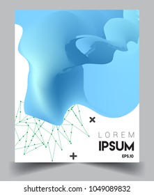 Covers background with liquid color, arrangement of abstract lines and style graphic geometric elements. Applicable for placards, brochures, posters, covers and banners. Vector illustrations.