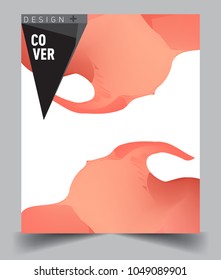 Covers background with liquid color, arrangement of abstract lines and style graphic geometric elements. Applicable for placards, brochures, posters, covers and banners. Vector illustrations.