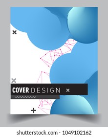 Covers background with liquid color, arrangement of abstract lines and style graphic geometric elements. Applicable for placards, brochures, posters, covers and banners. Vector illustrations.