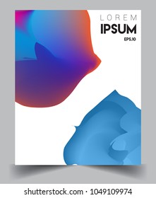 Covers background with liquid color, arrangement of abstract lines and style graphic geometric elements. Applicable for placards, brochures, posters, covers and banners. Vector illustrations.