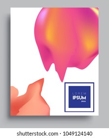 Covers background with liquid color, arrangement of abstract lines and style graphic geometric elements. Applicable for placards, brochures, posters, covers and banners. Vector illustrations.
