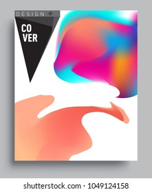 Covers background with liquid color, arrangement of abstract lines and style graphic geometric elements. Applicable for placards, brochures, posters, covers and banners. Vector illustrations.