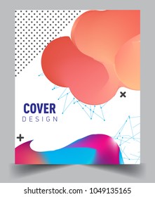 Covers background with liquid color, arrangement of abstract lines and style graphic geometric elements. Applicable for placards, brochures, posters, covers and banners. Vector illustrations.