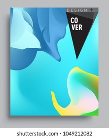 Covers background with liquid color, arrangement of abstract lines and style graphic geometric elements. Applicable for placards, brochures, posters, covers and banners. Vector illustrations.