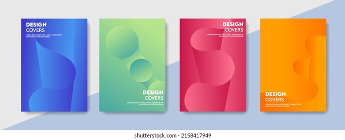 Covers book design and gradient magazine background