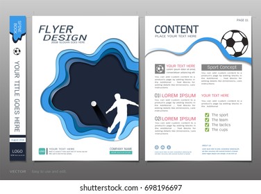Covers book design template vector, Sport  football club concept, Can be adapt to annual report, brochure, flyer, leaflet, fact sheet, sale kit, catalog, magazine, booklet, portfolio, poster.