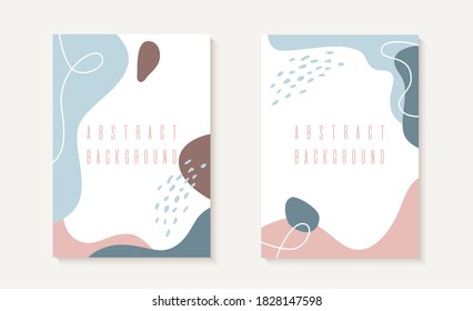 Covers collection with organic shapes. Set of abstract templates. Vector.