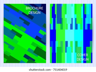 Covers with colorful geometric gesign. Vector backgrounds for restaurant menu, flyer, business card, brochure, banner, etc.
