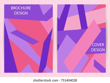 Covers with colorful geometric gesign. Vector backgrounds for restaurant menu, flyer, business card, brochure, banner, etc.