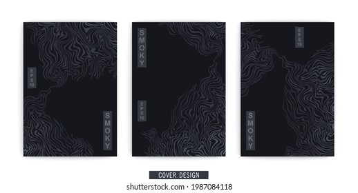 Covers design. Abstract liquid stripes. Wavy lines flowing substance. Vector illustration