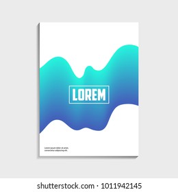Covers design for brochure with abstract blue gradient pattern, flow and wave effect. Modern trendy vector illustration.