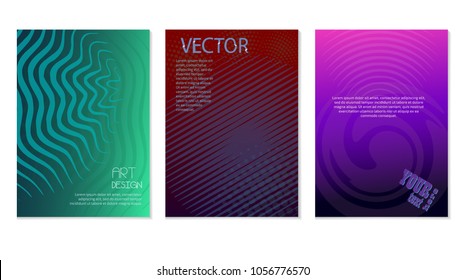 Covers design. Colorful halftone gradients. Future geometric patterns.