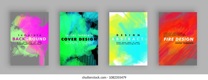 Covers design. Colorful halftone gradients. Background Painting. Vector template brochures, flyers, presentations, leaflet, magazine a4 size