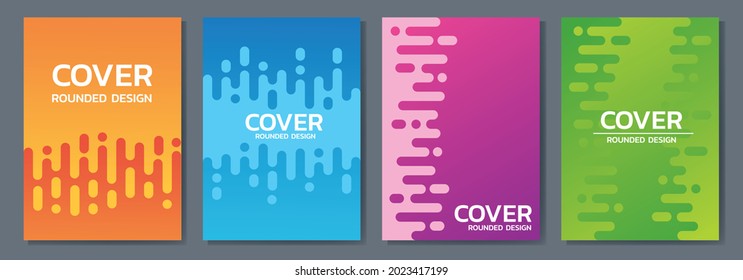 Covers design colorful halftone gradients background abstract rounded lines for business brochure banner and poster template.