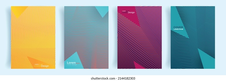 Covers design. Colorful halftone gradients.  Abstract pattern background with linear texture. Eps10 vector.