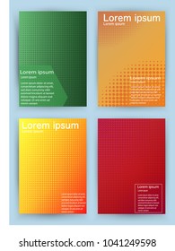 Covers design. Geometric halftone gradients.vector