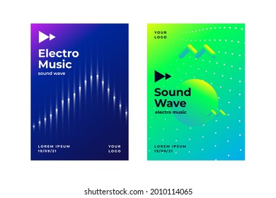 Covers design. Poster template. Electro music poster design. Sound waves. Backgrounds. Music festival. Backdrop. Trendy design. Eps10. Vector