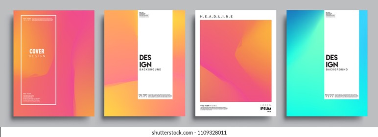 Covers design set with liquid color and liquid colorful shapes. arrangement of abstract lines and style graphic geometric elements. Applicable for placards, brochures, posters, covers and banners. Vec