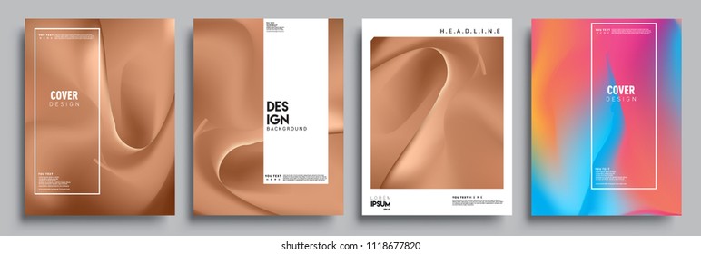 Covers design set with liquid color and liquid colorful shapes. arrangement of abstract lines and style graphic geometric elements. Applicable for placards, brochures, posters, covers and banners. Vec