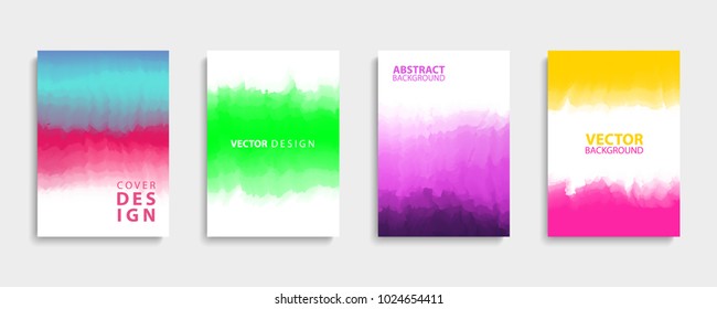 Covers design set with modern abstract color gradient patterns. Templates collection for brochures, posters, banners and cards. Vector illustration.