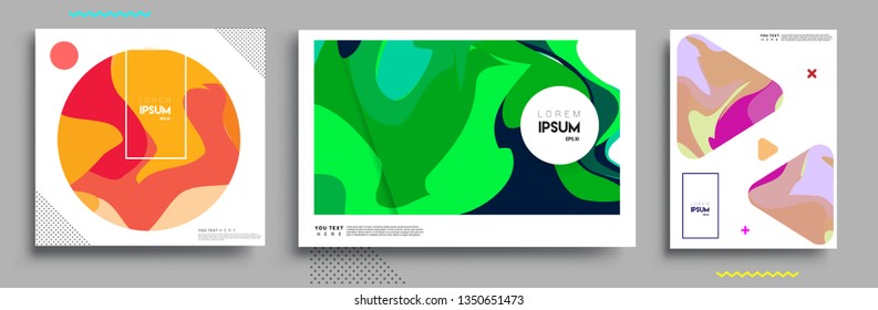 Covers design sets, cool gradient shapes composition, shapes, abstract lines and style graphic geometric elements. Applicable for placards, brochures, posters, covers and banner