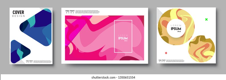 Covers design sets, cool gradient shapes composition, shapes, abstract lines and style graphic geometric elements. Applicable for placards, brochures, posters, covers and banner