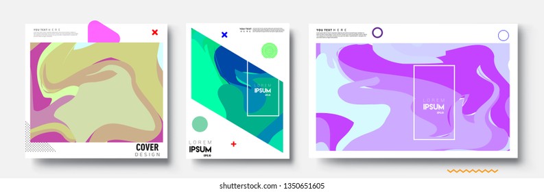 Covers design sets, cool gradient shapes composition, shapes, abstract lines and style graphic geometric elements. Applicable for placards, brochures, posters, covers and banner