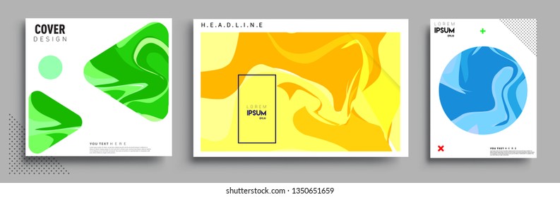 Covers design sets, cool gradient shapes composition, shapes, abstract lines and style graphic geometric elements. Applicable for placards, brochures, posters, covers and banner