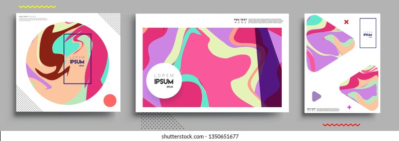 Covers design sets, cool gradient shapes composition, shapes, abstract lines and style graphic geometric elements. Applicable for placards, brochures, posters, covers and banner