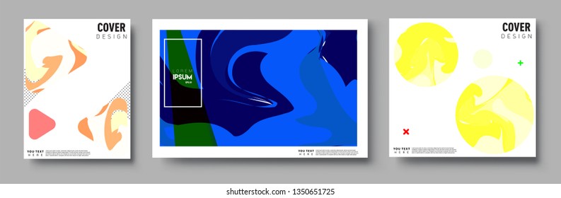 Covers design sets, cool gradient shapes composition, shapes, abstract lines and style graphic geometric elements. Applicable for placards, brochures, posters, covers and banner