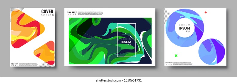 Covers design sets, cool gradient shapes composition, shapes, abstract lines and style graphic geometric elements. Applicable for placards, brochures, posters, covers and banner