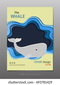 Covers design template, Inspiration for save the whale concept, Use for your design all media, Easy to use and edit by add your own logo, images, and text, whatever you want.