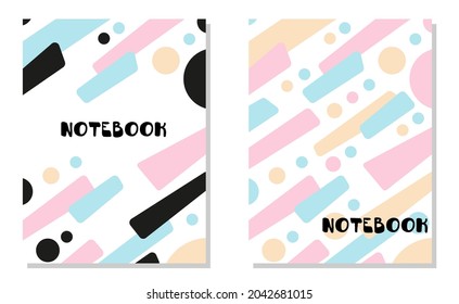 Cubre con un patrón geométrico plano. Fondo colorido. Aplicable a cuadernos, carteles, carteles, volantes. Plantilla de vectores. 