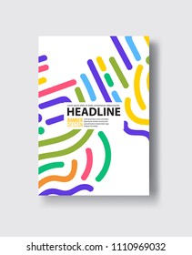 Covers with flat geometric pattern. Cool colorful backgrounds. Abstract retro background.