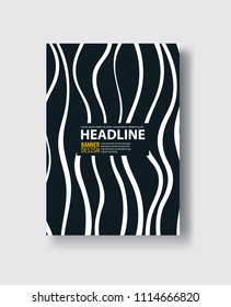 Covers with flat geometric pattern. Cool black and white backgrounds. Abstract retro background.
