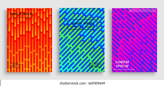 Covers With Flat Geometric Pattern. Cool Colorful Backgrounds. Applicable For Banners, Placards, Posters, Flyers