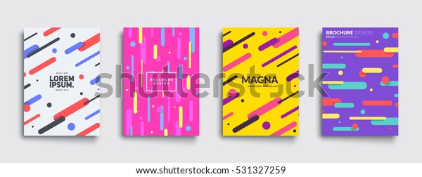 Covers with flat geometric pattern. Cool\
colorful backgrounds. Applicable for Banners, Placards, Posters,\
Flyers. Eps10 vector\
template.