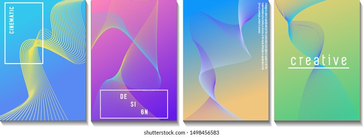 Covers with geometric line shapes. Applicable for Banners, Placards, Posters, Flyers and Banner Designs. Eps10 vector template. - Vector