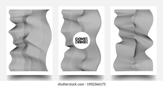 Covers With Geometric Line Shapes. Geometric Template With Lines For Cover. Applicable For Banners, Placards, Posters, Flyers, Booklet And Banner Designs. EPS10 Vector Design.