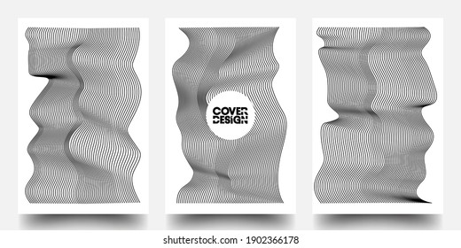 Covers With Geometric Line Shapes. Geometric Template With Lines For Cover. Applicable For Banners, Placards, Posters, Flyers, Booklet And Banner Designs. EPS10 Vector Design.