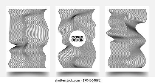 Covers With Geometric Line Shapes. Geometric Template With Lines For Cover. Applicable For Banners, Placards, Posters, Flyers, Booklet And Banner Designs. EPS10 Vector Design.