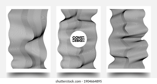 Umschläge mit geometrischen Linienformen. Geometrische Vorlage mit Linien für die Abdeckung. Gilt für Banner, Plakate, Poster, Flyer, Broschüren und Banner-Designs. EPS10 Vektordesign.