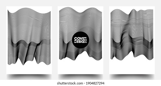Covers With Geometric Line Shapes. Geometric Template With Lines For Cover. Applicable For Banners, Placards, Posters, Flyers, Booklet And Banner Designs. EPS10 Vector Design.