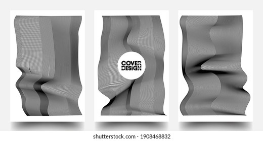 Cubre Con Formas De Línea Geométrica. Plantilla Geométrica Con Líneas Para Cubierta. Aplicable A Banners, Carteles, Carteles, Volantes, Folletos Y Pancartas. Diseño de vectores EPS10.
