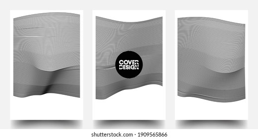 Covers With Geometric Line Shapes. Geometric Template With Lines For Cover. Applicable For Banners, Placards, Posters, Flyers, Booklet And Banner Designs. EPS10 Vector Design.