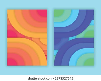 covers with geometric, minimalist and colorful patterns