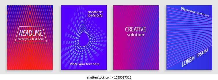 Covers with geometric pattern. Cool colorful backgrounds. Applicable for Banners, Placards, Posters, Flyers. Vector template. Graphics design.